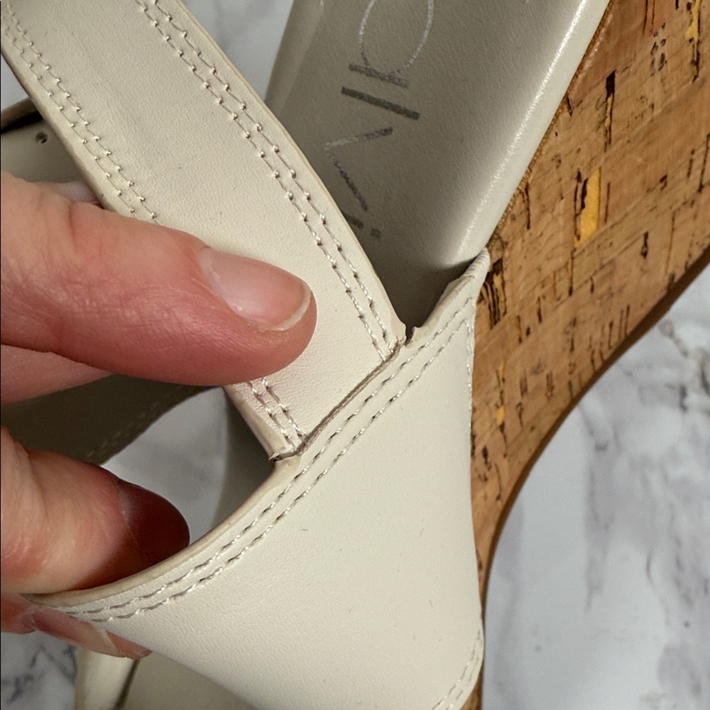Calvin Klein Women's Cream Sandals - Picture 9 of 13
